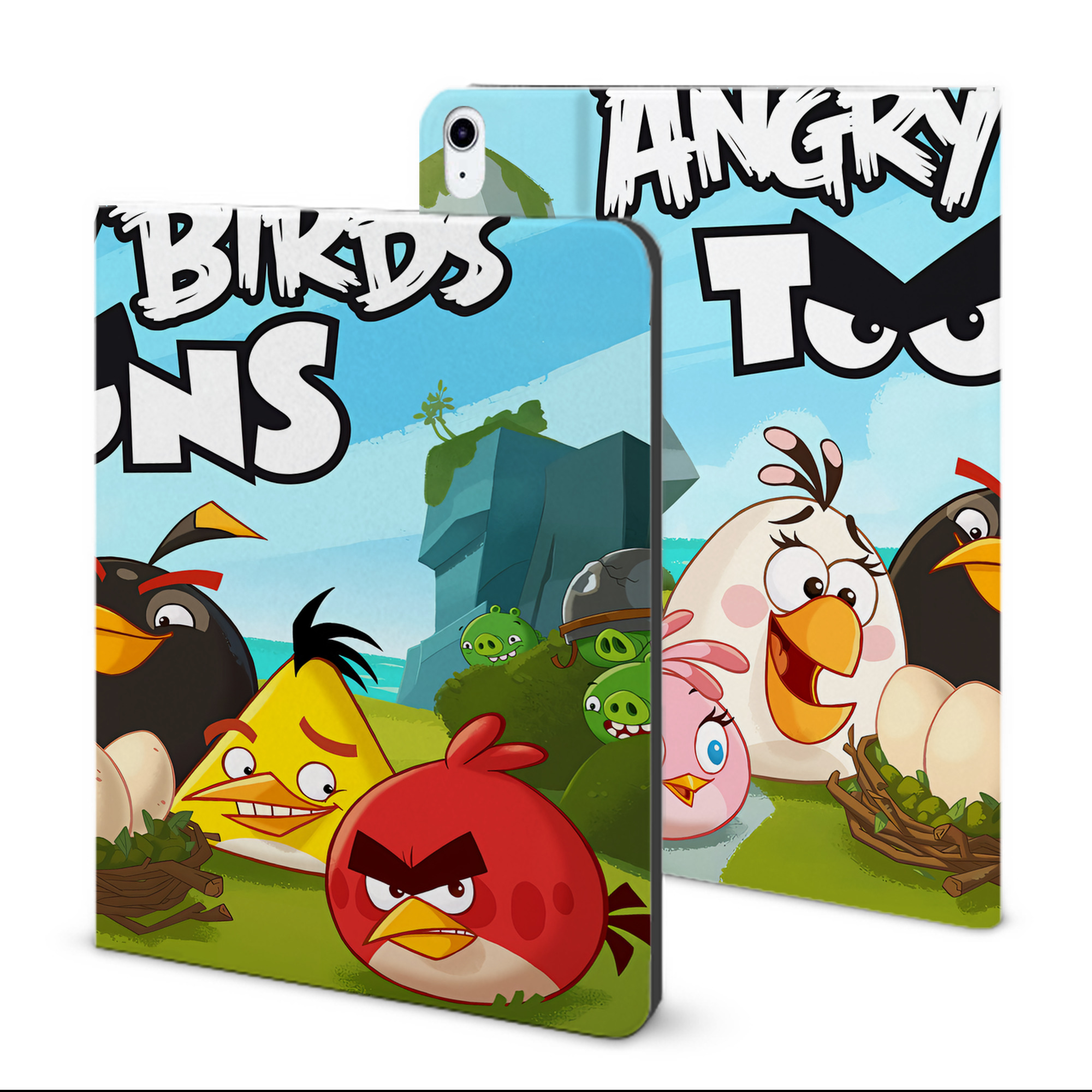 （画像用） Angry Birds アングリーバード IPad ケース ブック型 PUレザー TPU 耐衝撃 軽量 薄型 ペン収納なし 全面保護 IPad 各モデル対応